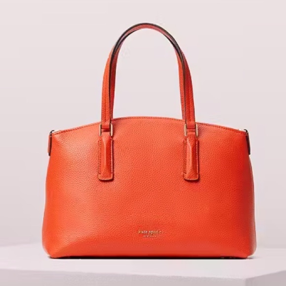 Kate Spade Abbott Satchel Bag Coral Crossbody Tote GUC